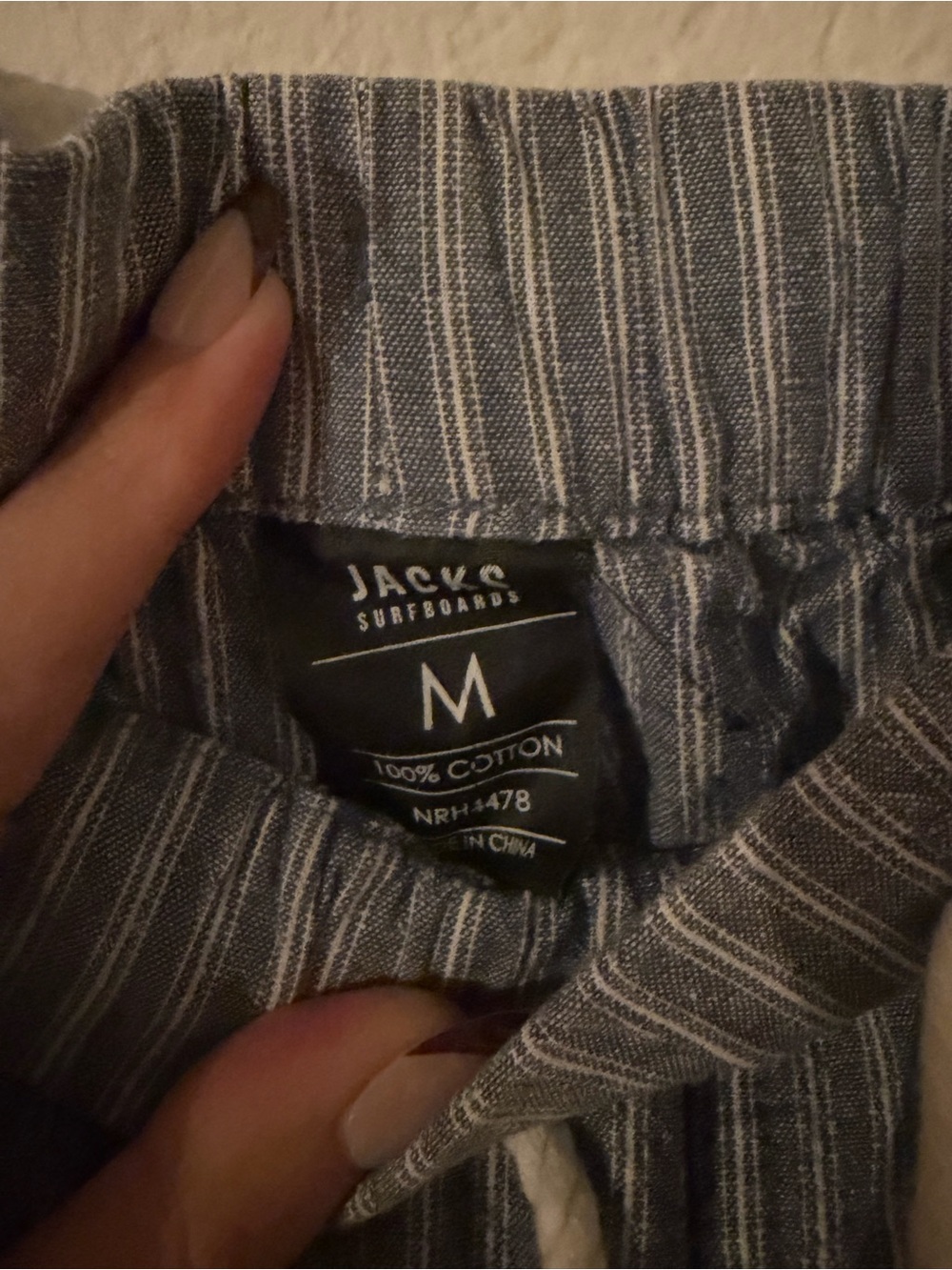 Jack by BB Dakota Blue and White Striped Drawstring Joggers - Picture 3 of 5